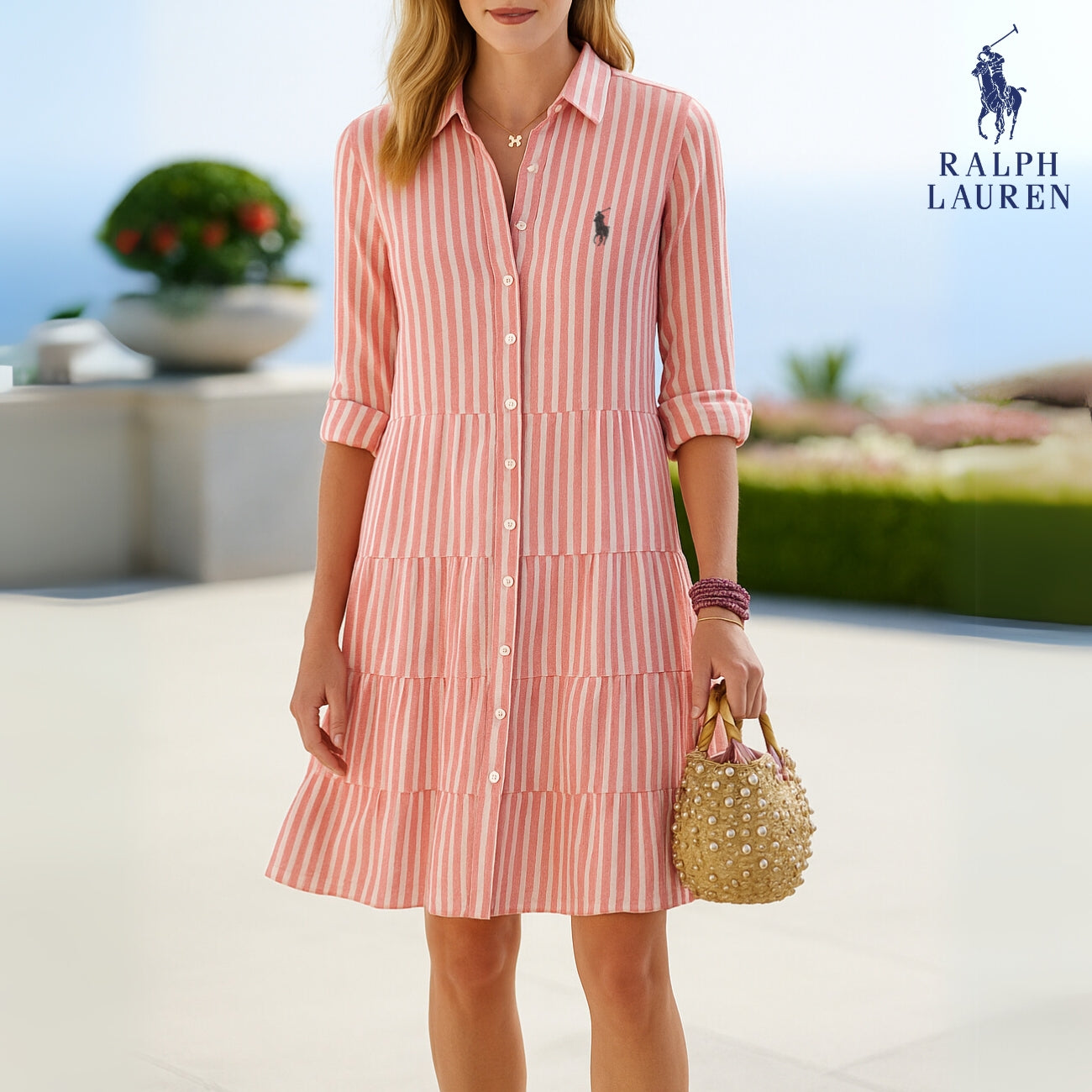 Ꮢаlph Lаurеn | Sukienka Koszulowa w Paski – Niewymuszona Elegancja Casual na Lato