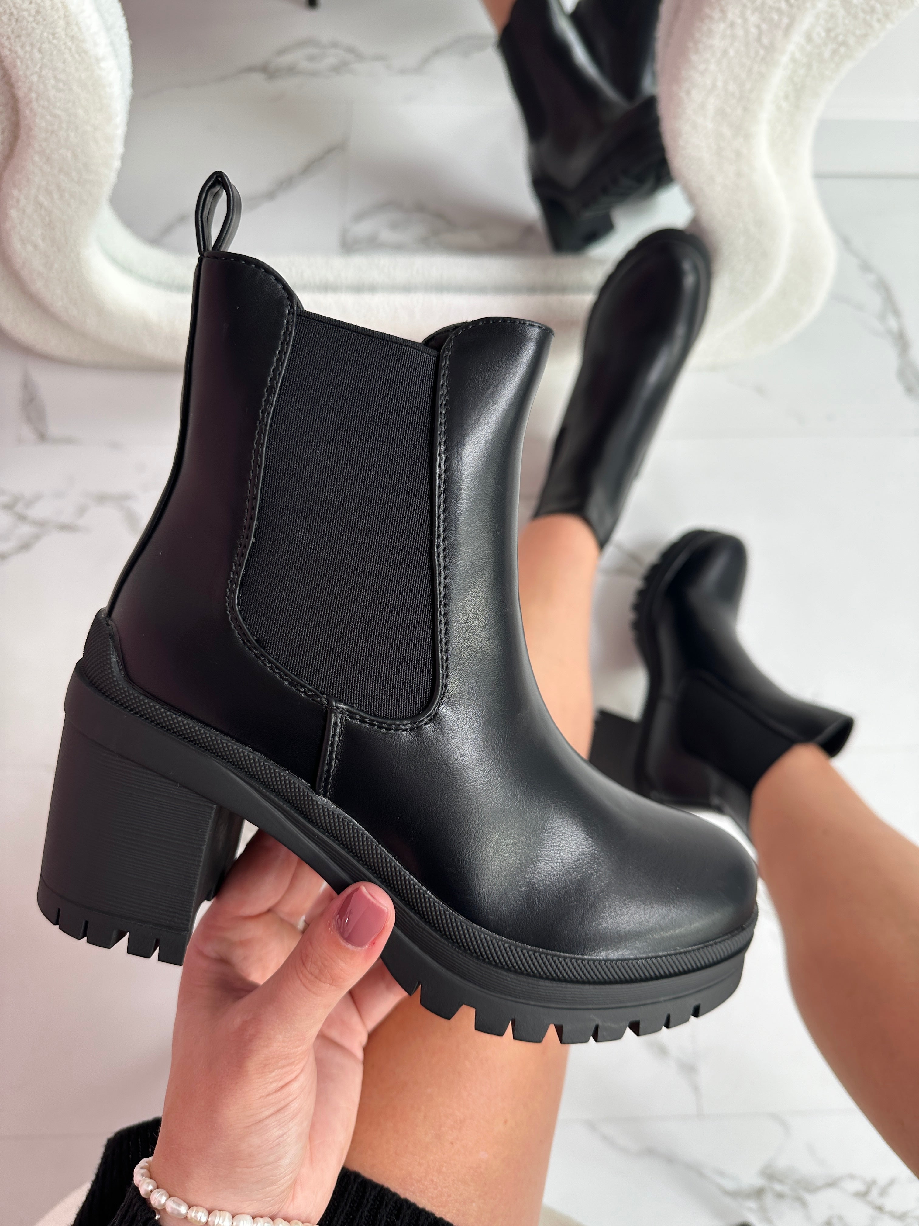 Kitty Black Stiletto Heels