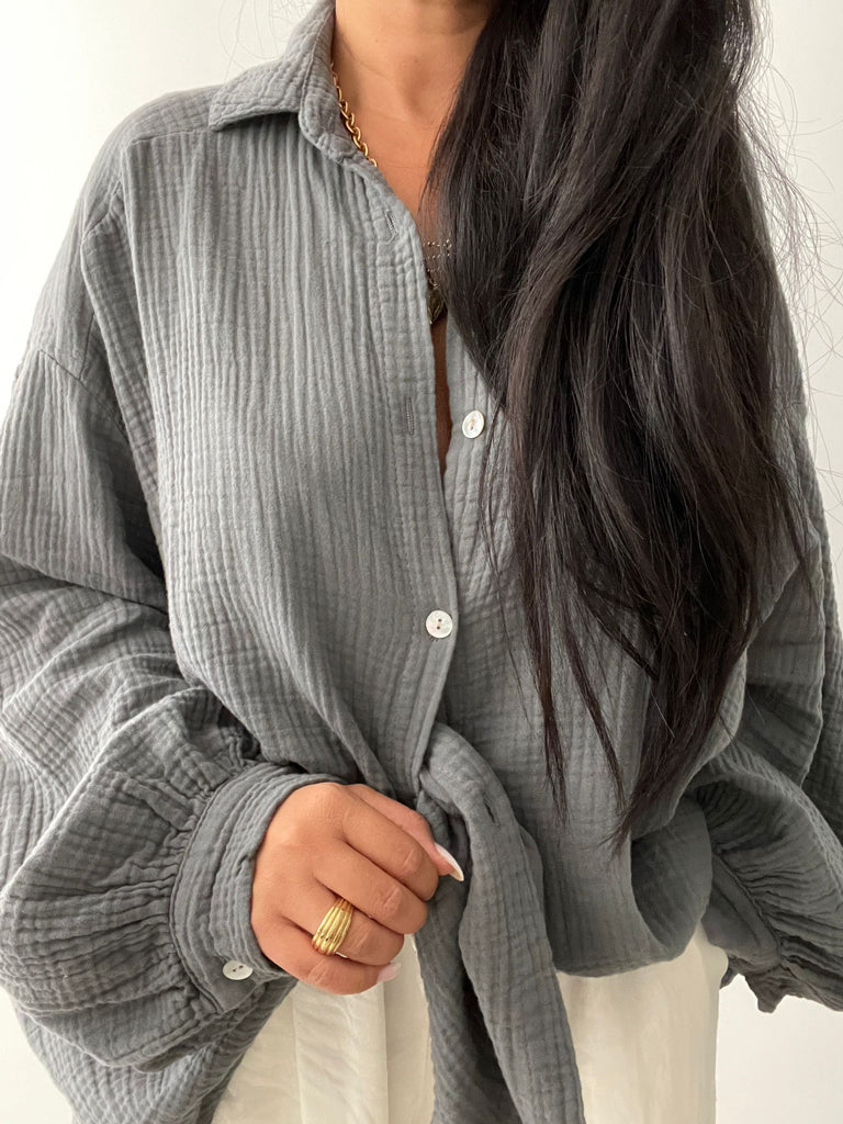 Dominika | Musselin Długa Oversize Bluzka