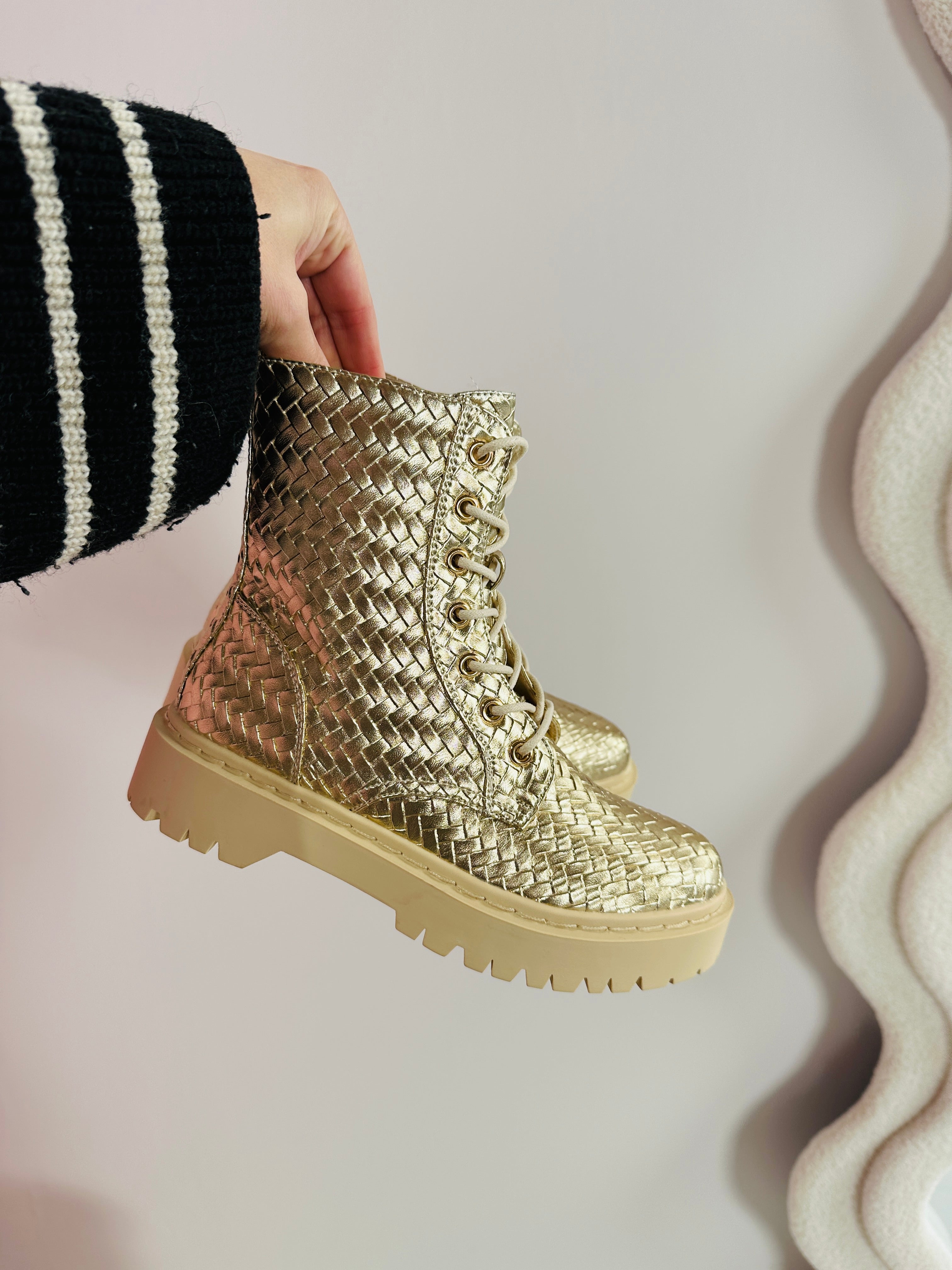 Martina Golden Ankle Boots