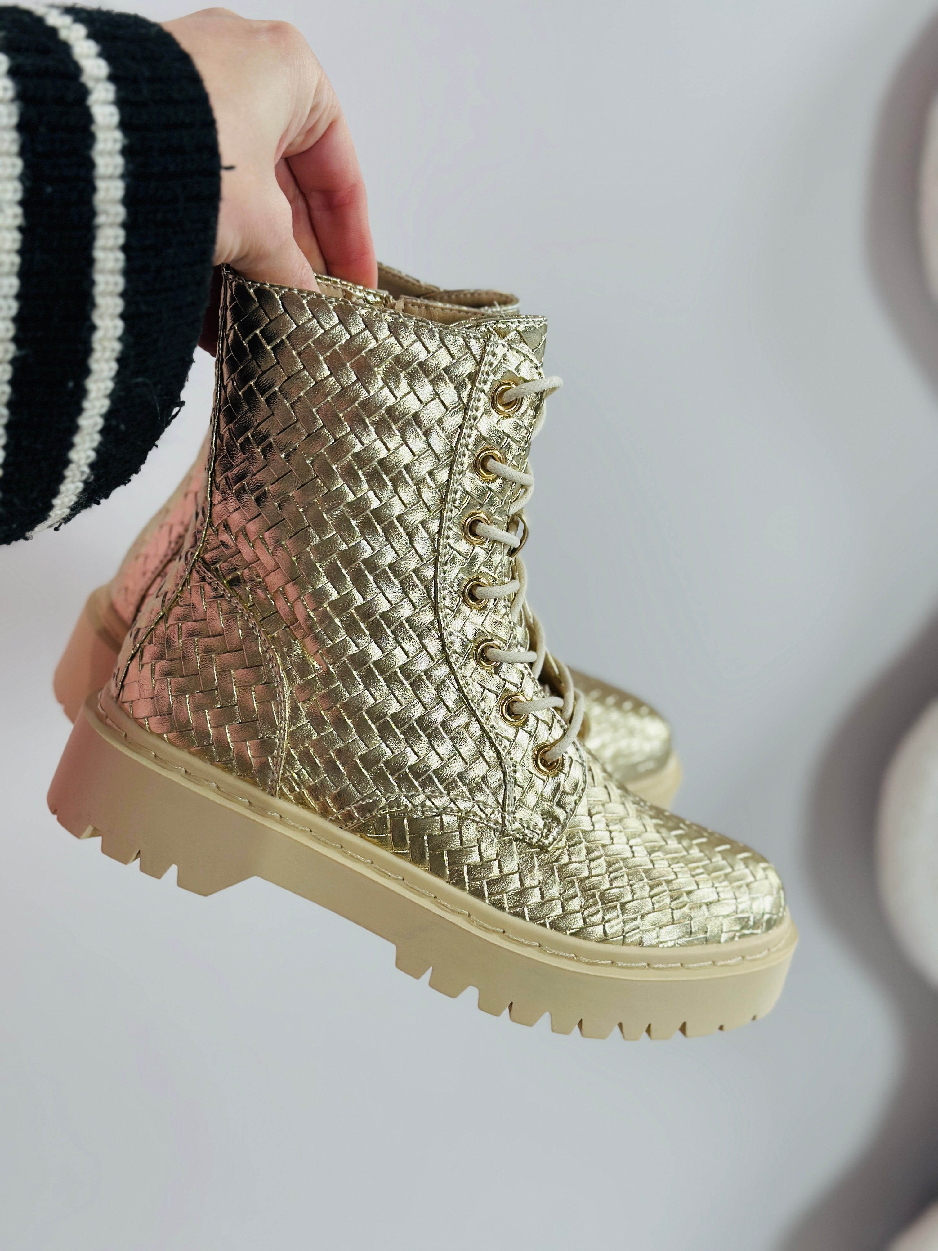 Martina Golden Ankle Boots
