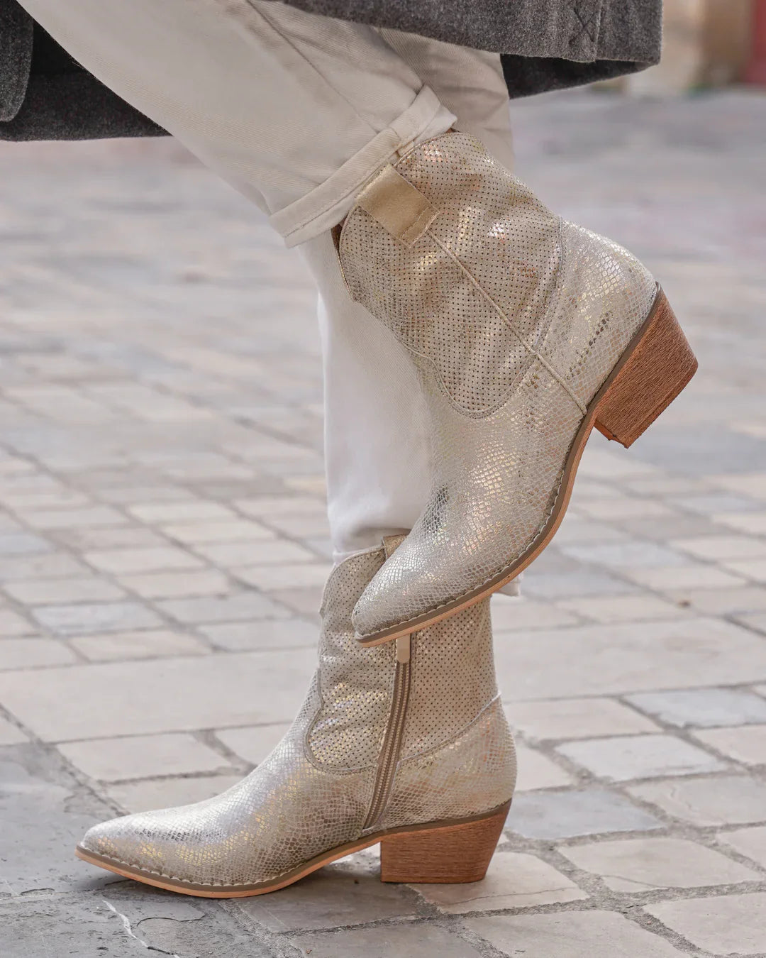 Mendy Gold Ankle Boots