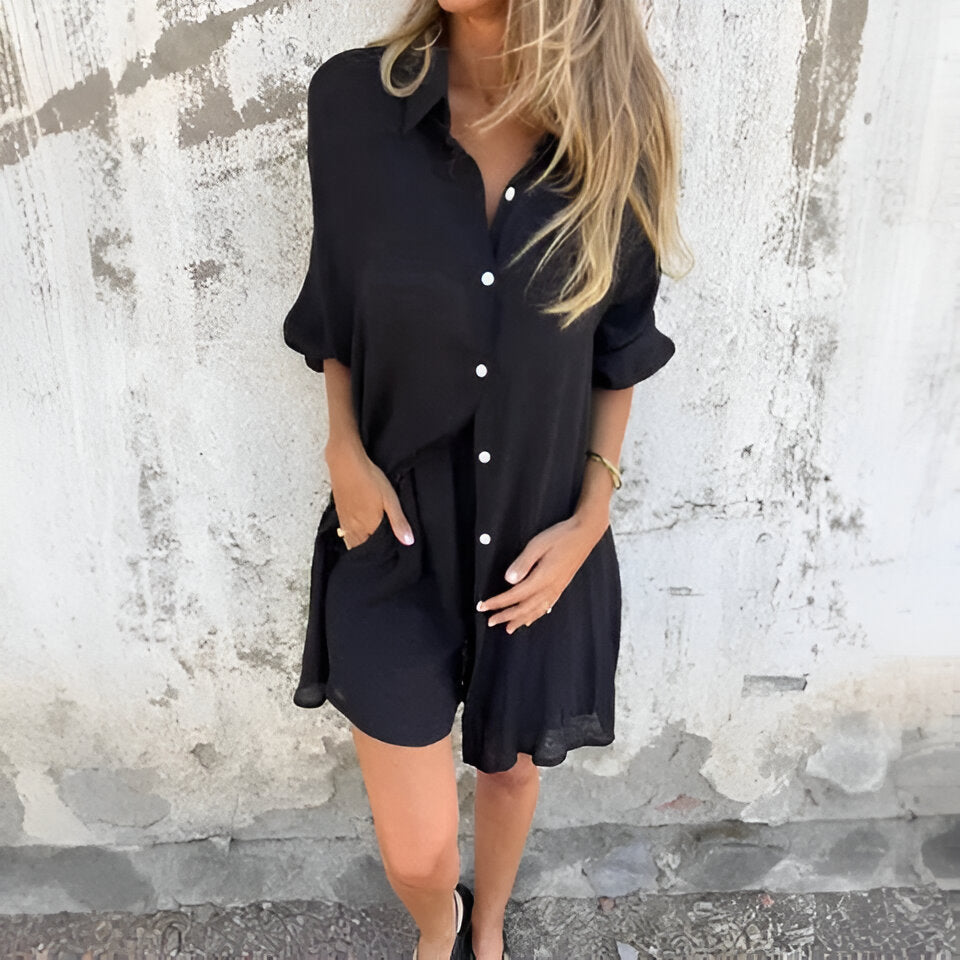 Klara | Casual Effen Bluzka i Szorty
