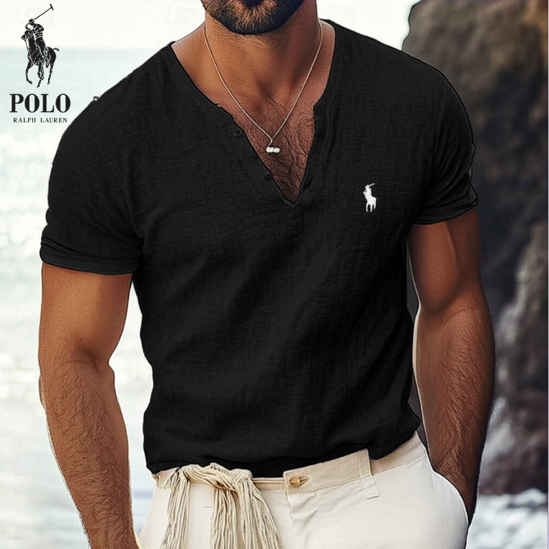 Rαlρh Lαurén | Koszula lniana Ralph Lauren z dekoltem w serek