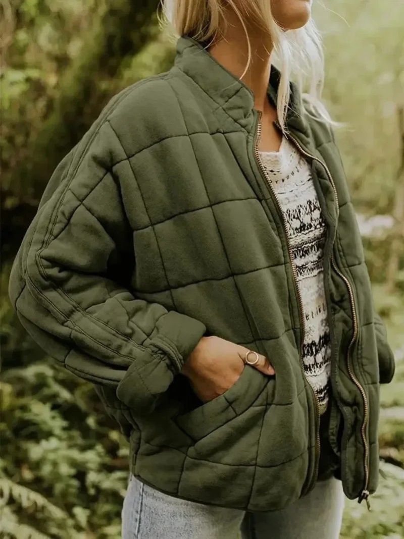 Agnieszka | Pikowana kurtka o eleganckim, oversize'owym wyglądzie