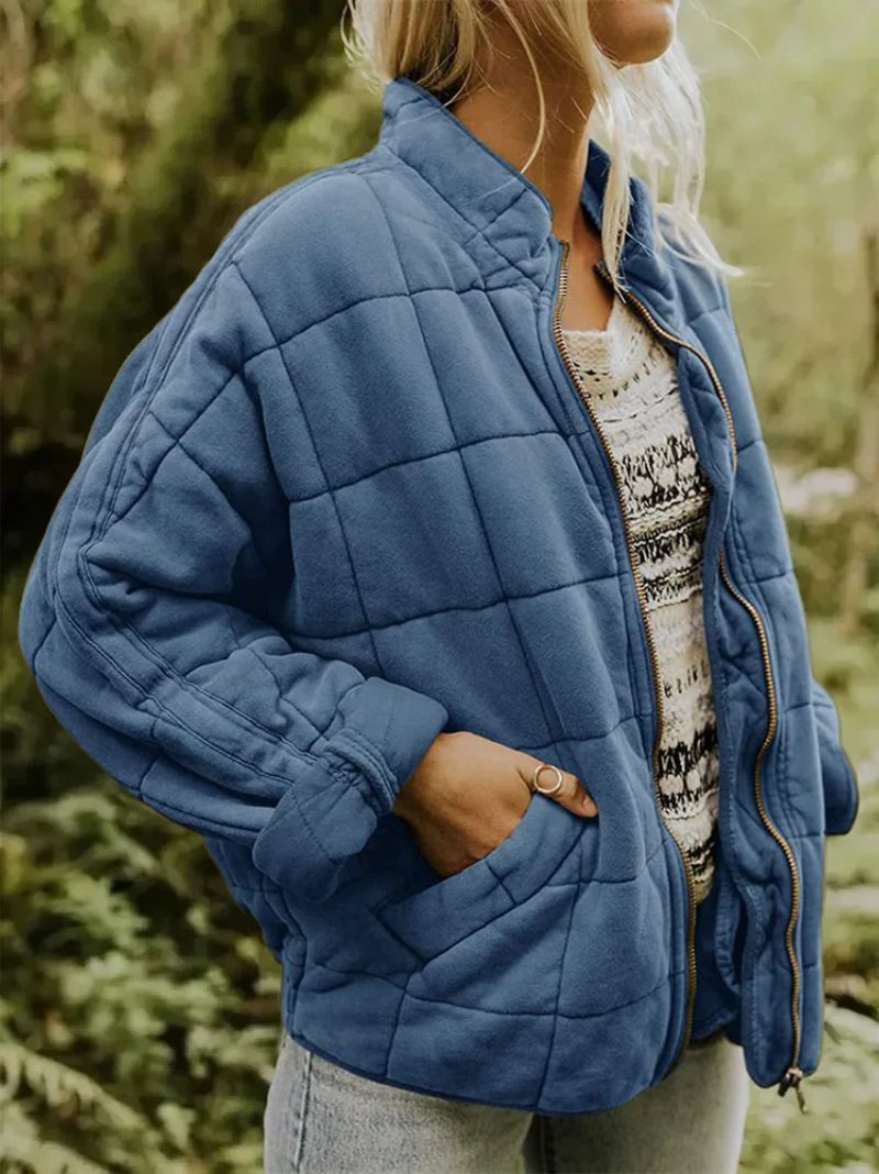 Agnieszka | Pikowana kurtka o eleganckim, oversize'owym wyglądzie