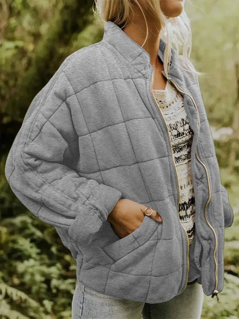 Agnieszka | Pikowana kurtka o eleganckim, oversize'owym wyglądzie