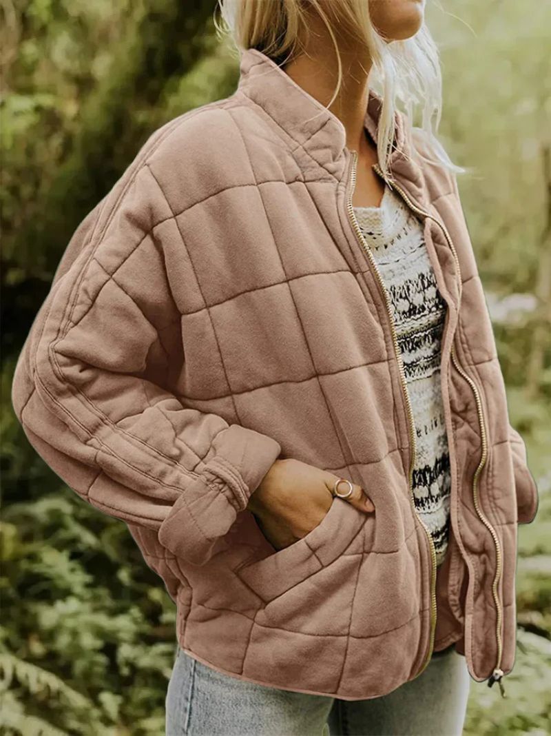 Agnieszka | Pikowana kurtka o eleganckim, oversize'owym wyglądzie
