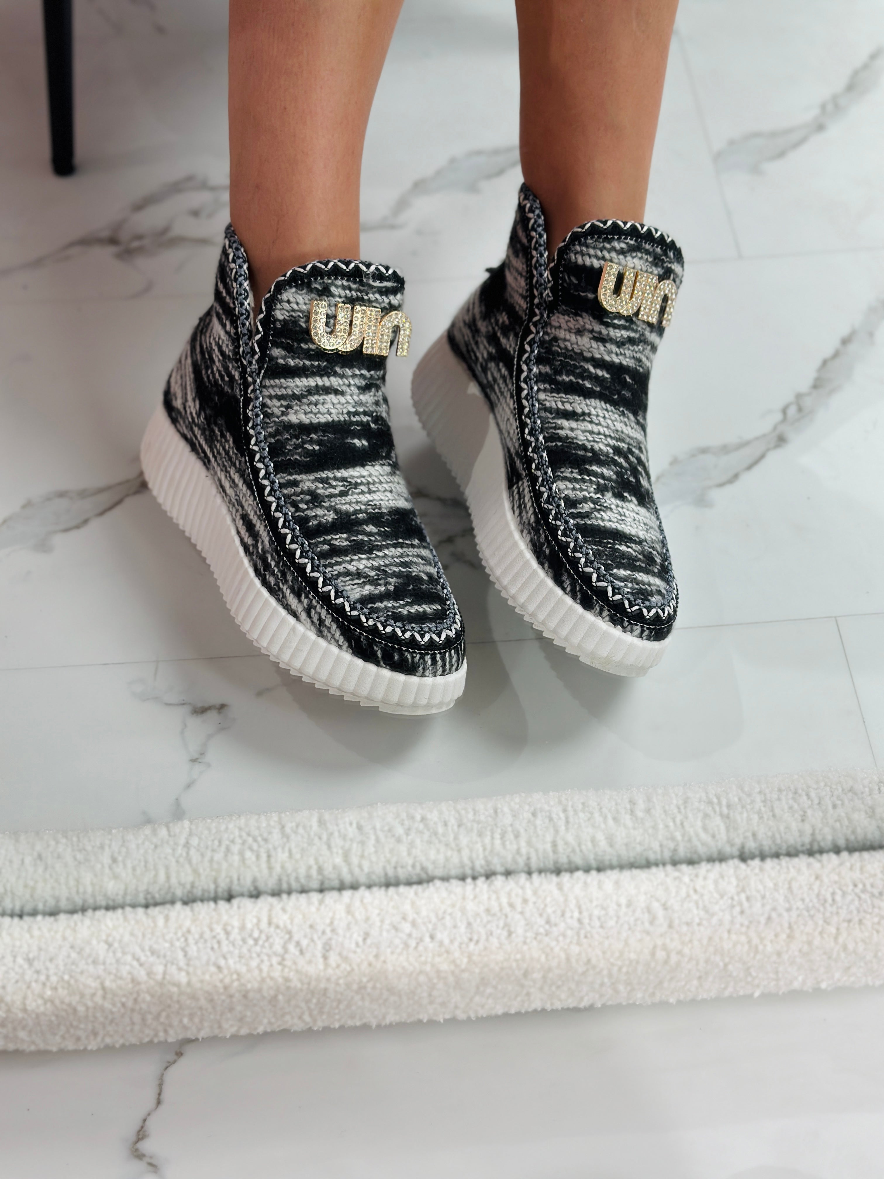 Black Fury Woven Boots