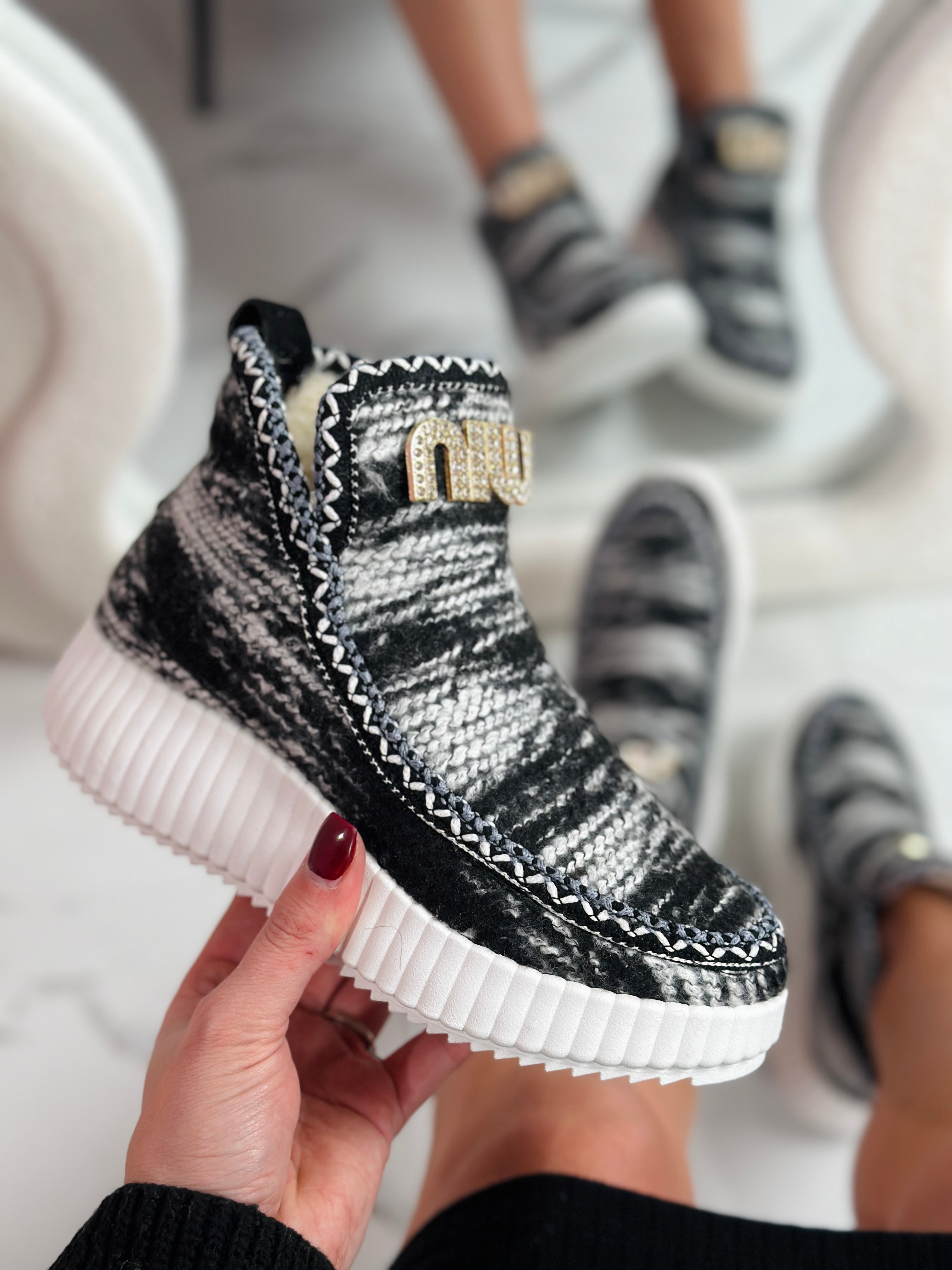 Black Fury Woven Boots
