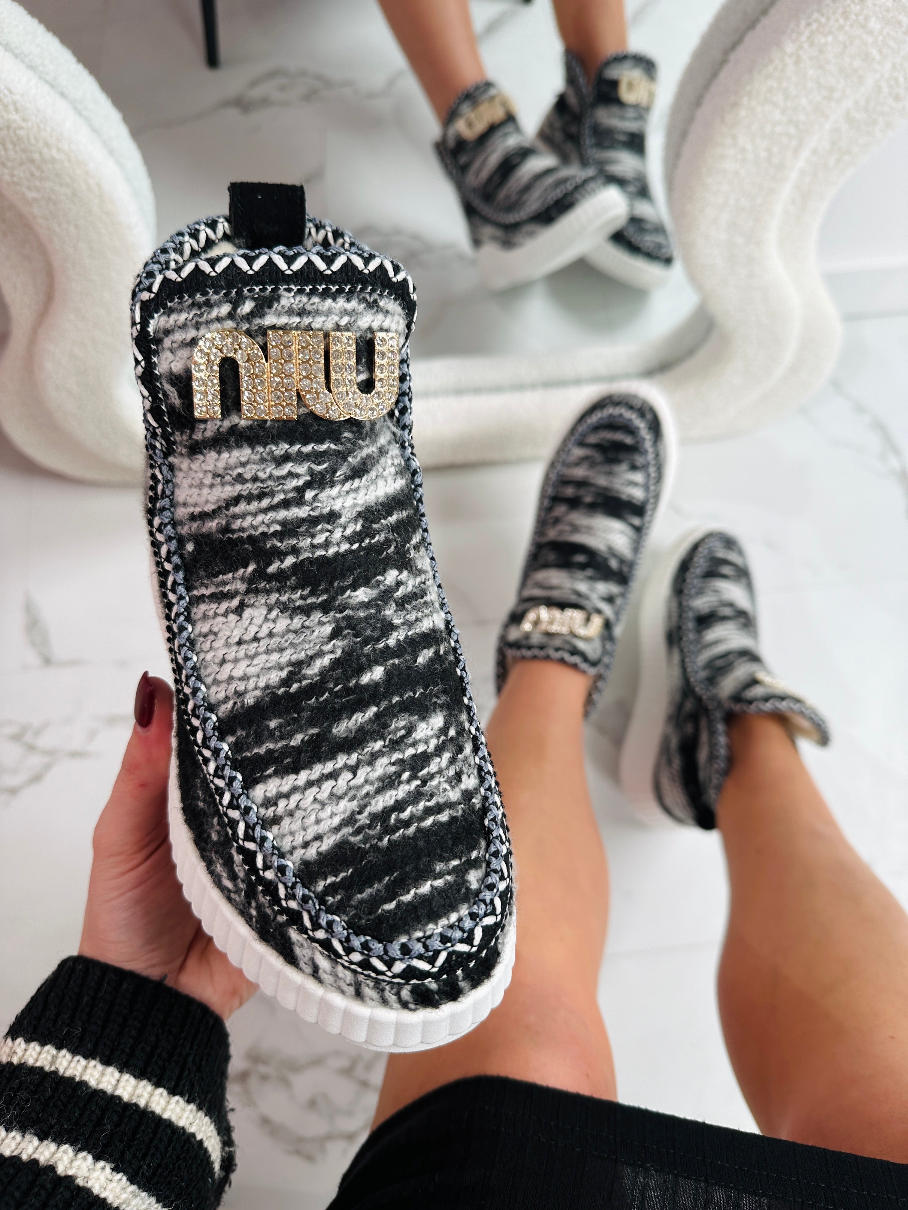 Black Fury Woven Boots