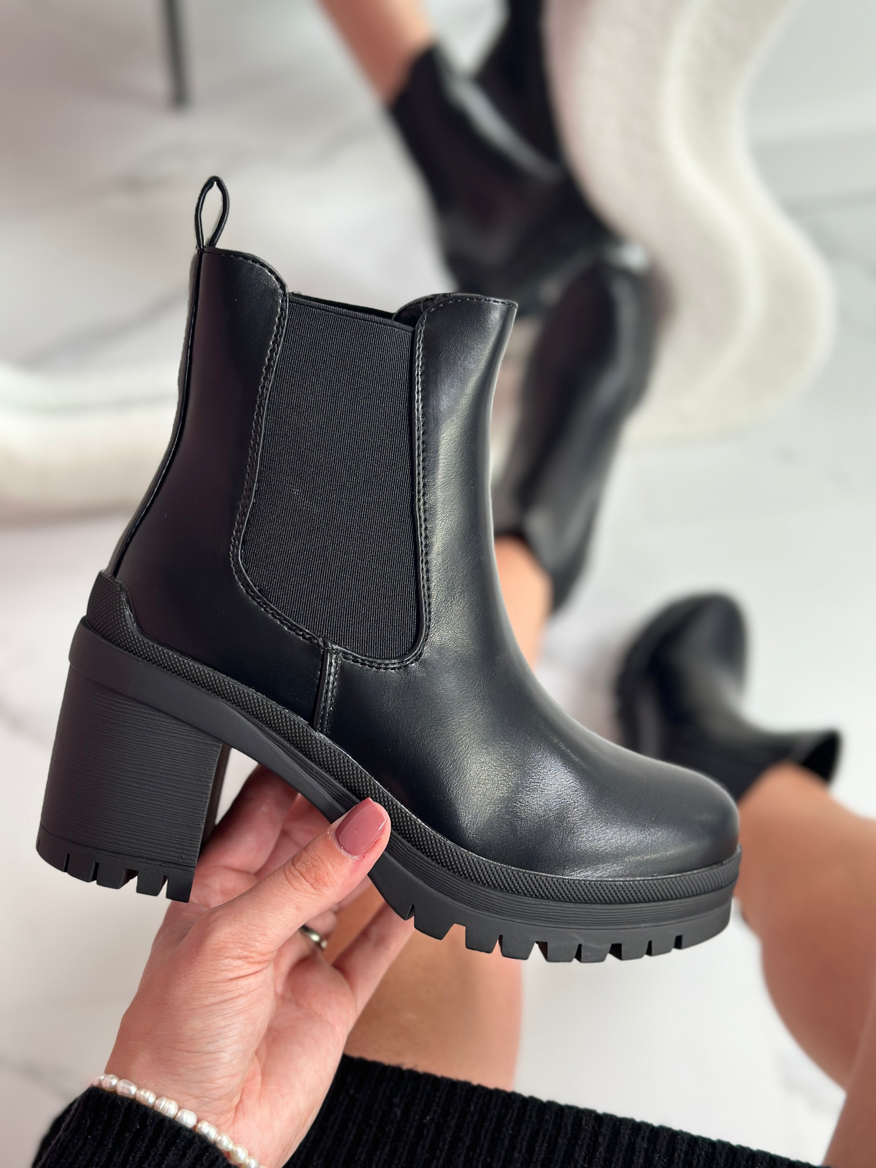 Kitty Black Stiletto Heels