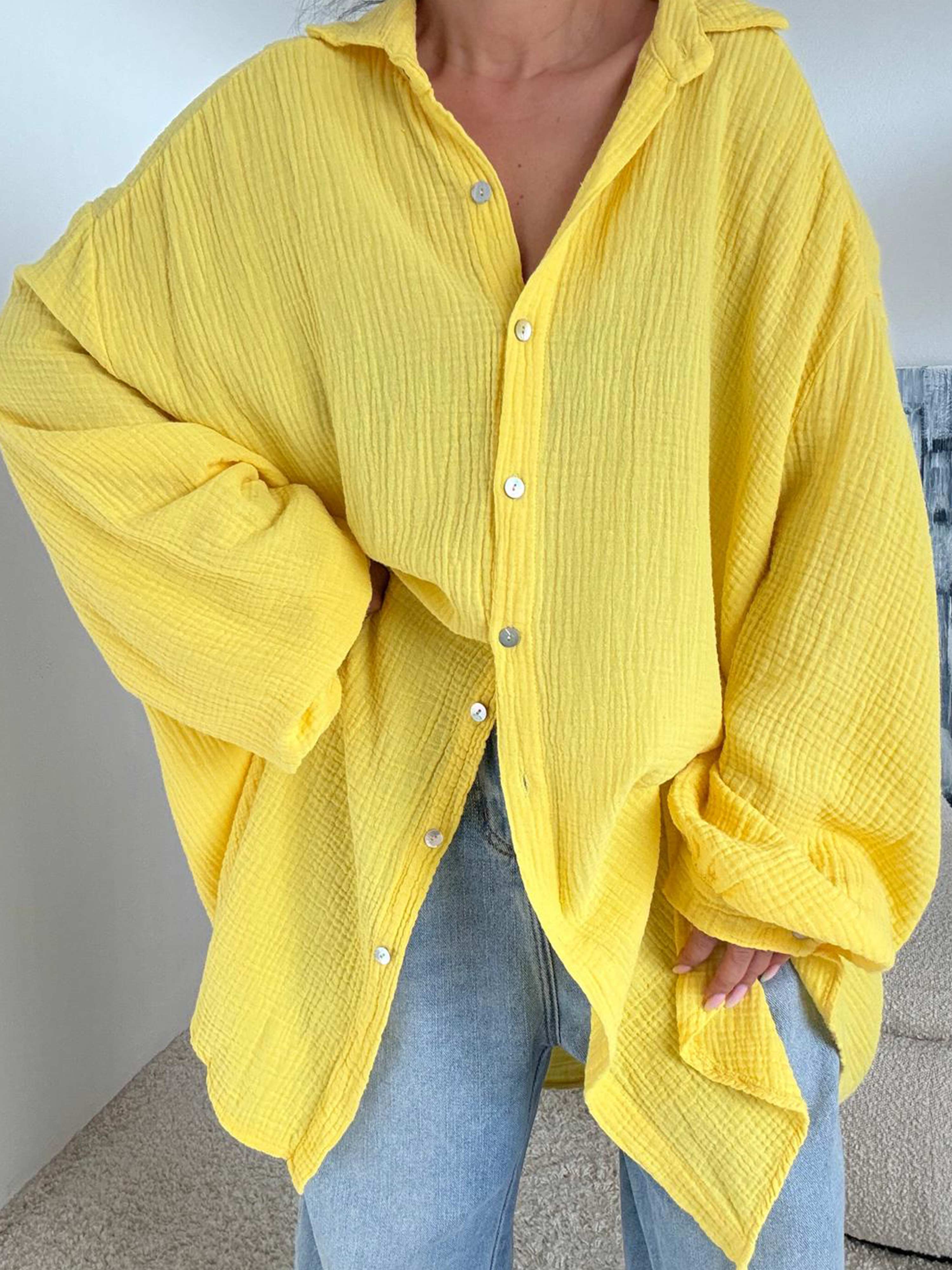 Dominika | Musselin Długa Oversize Bluzka