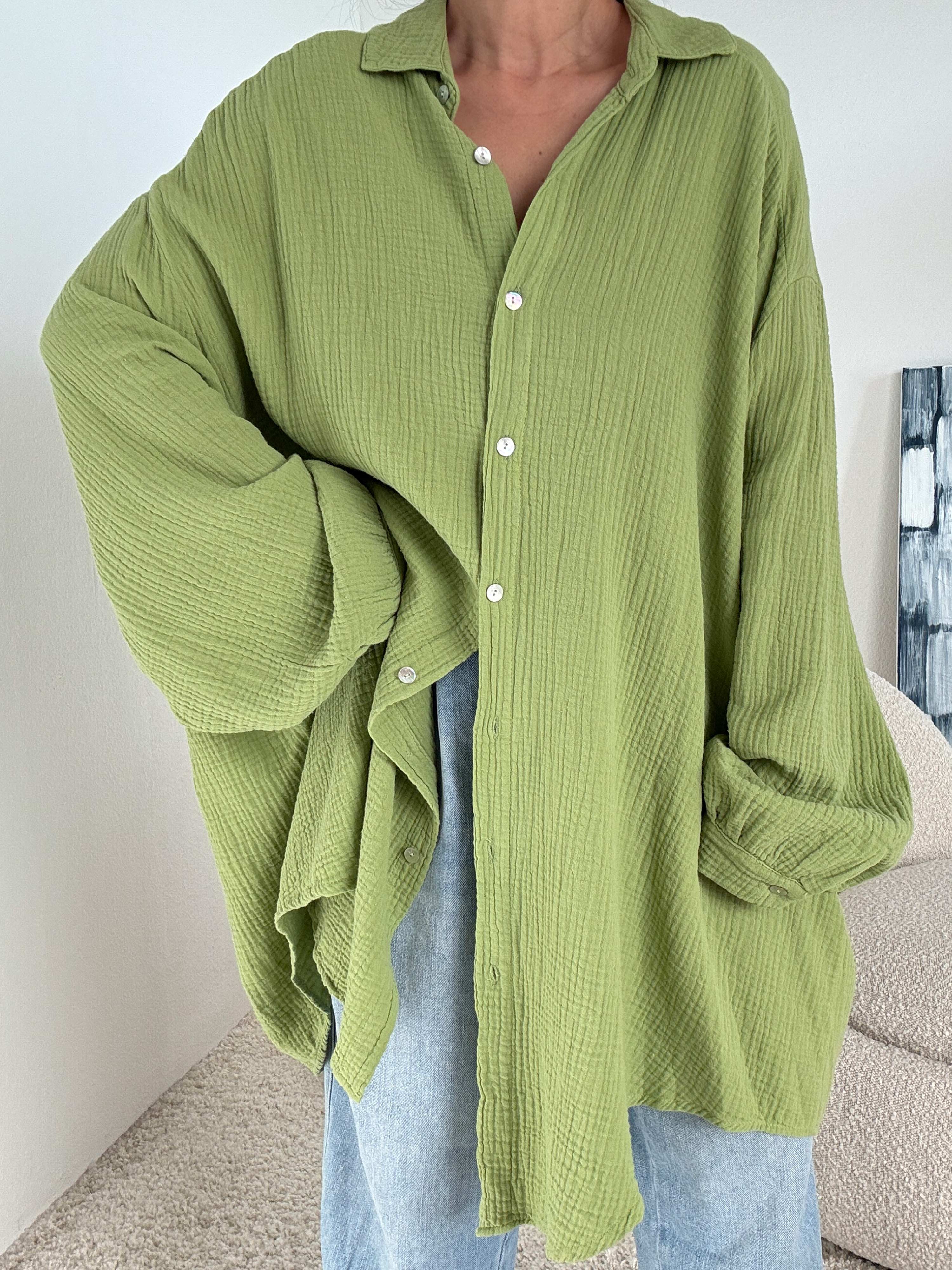 Dominika | Musselin Długa Oversize Bluzka