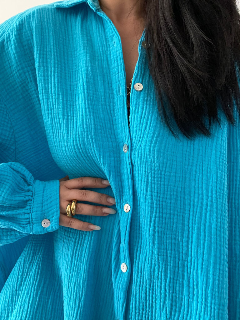 Dominika | Musselin Długa Oversize Bluzka