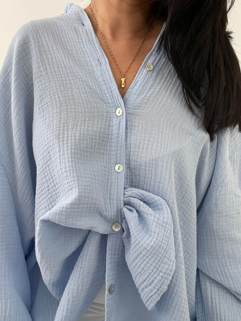 Dominika | Musselin Długa Oversize Bluzka