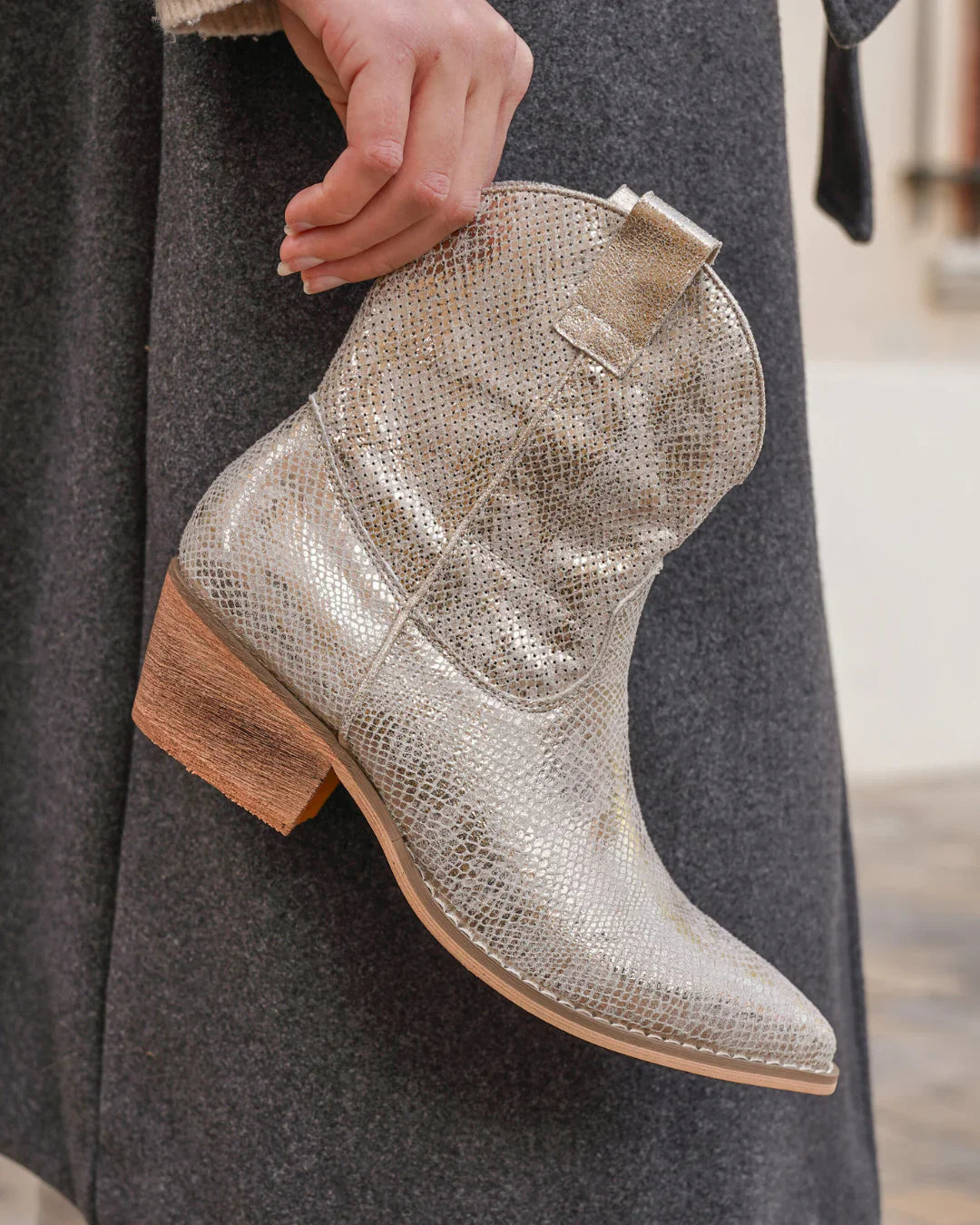 Mendy Gold Ankle Boots