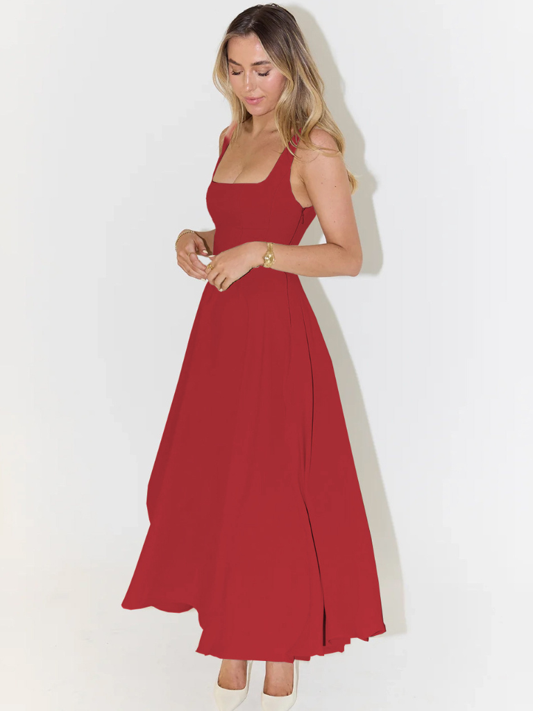 Kamelia - Elegancka Sukienka Bez Rękawów