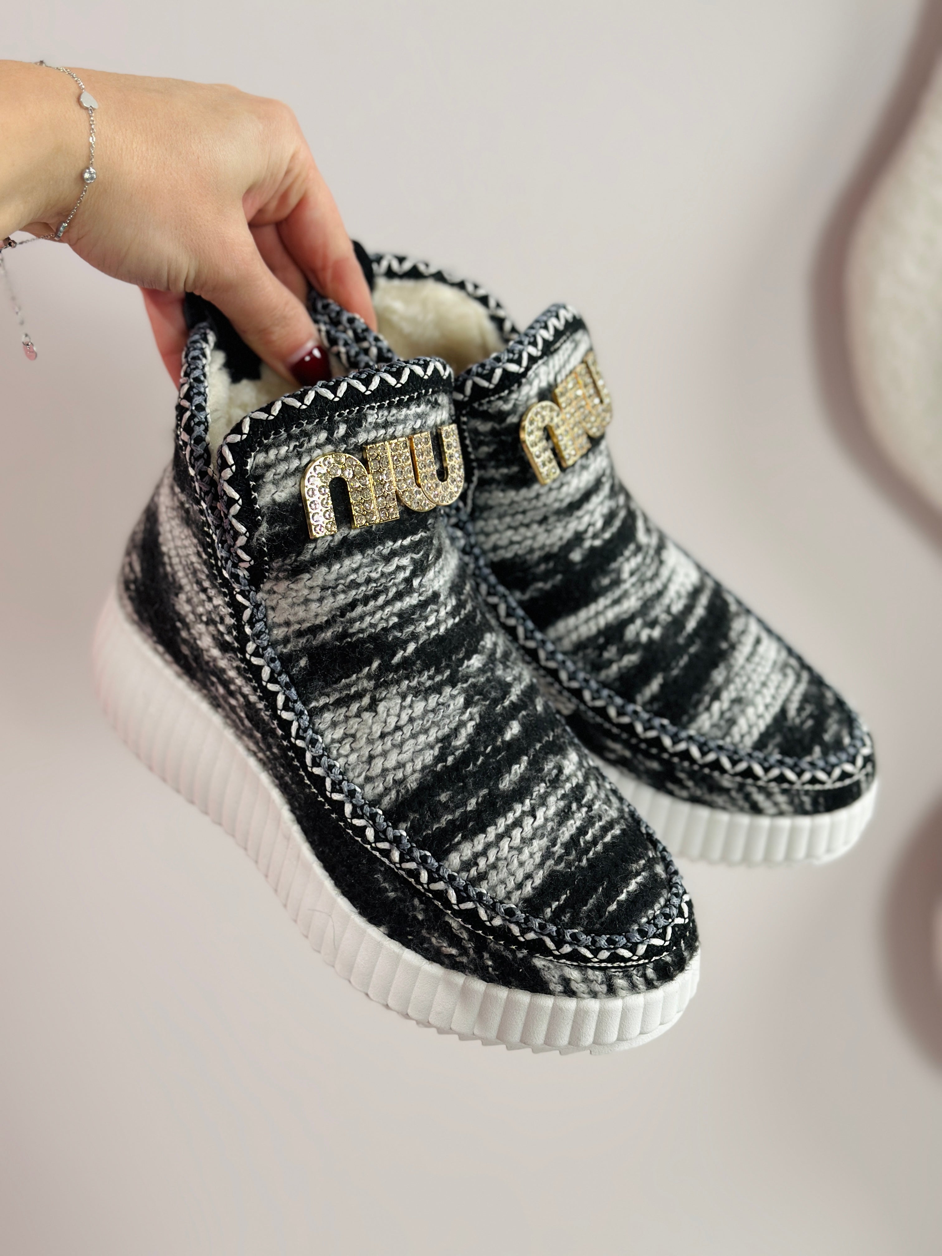 Black Fury Woven Boots