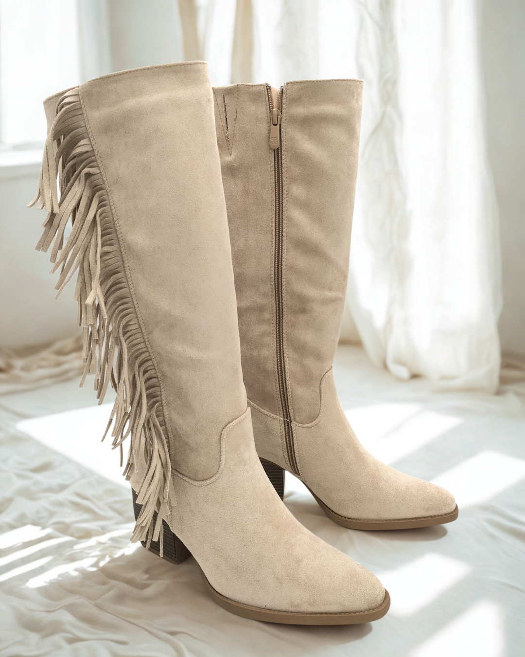 Beige Fringe Ankle Boots Viral
