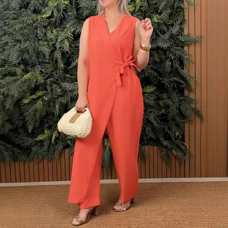 Vanessa | Elegancki kombinezon z dekoltem w kształcie V